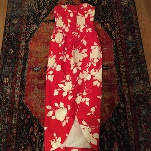 Vintage leaflet bottom midi dress